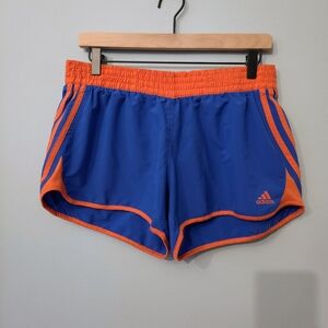 Adidas Women's Athletic Running Shorts in Blue and Orange Size Medium